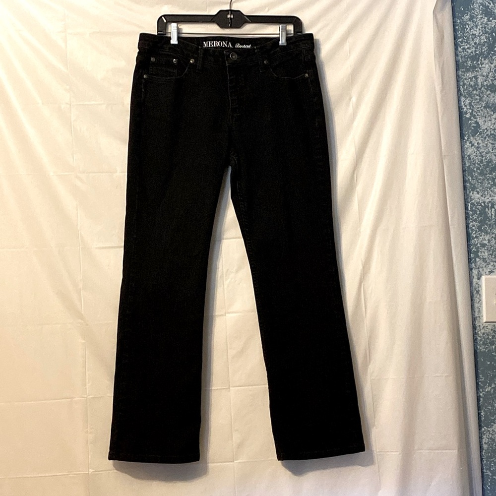 Merona, bootcut, black jeans in a 12 short. 31 inch inseam.